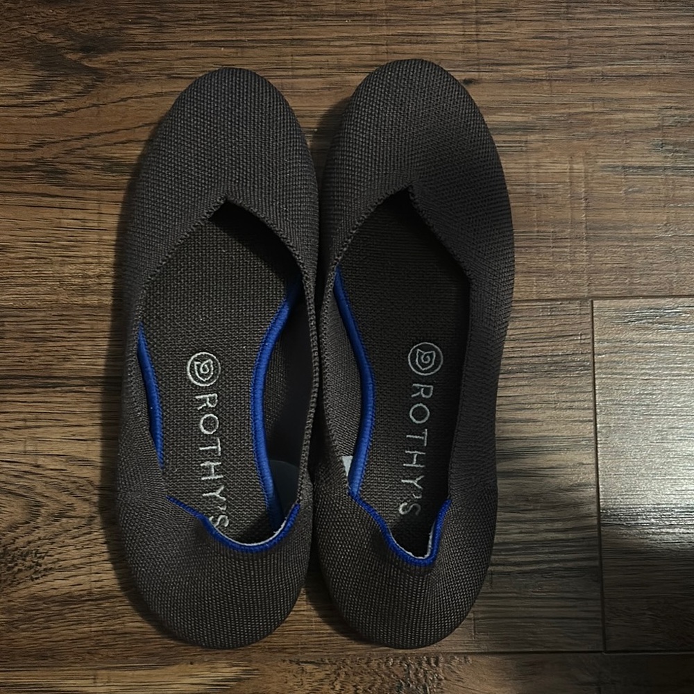 Rothy's Purple Flats with Blue Trim